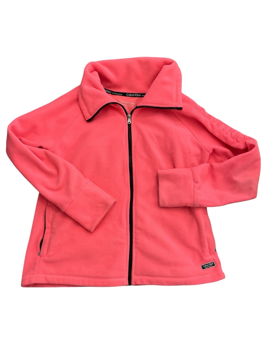 Calvin Klein Coral Pink Full-Zip Fleece Jacket